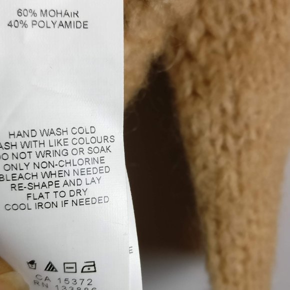 Soft Italian yarn Mohair Wool blend Sweater, Dropped Shoulder Raglan sleeve - Picture 5 of 8